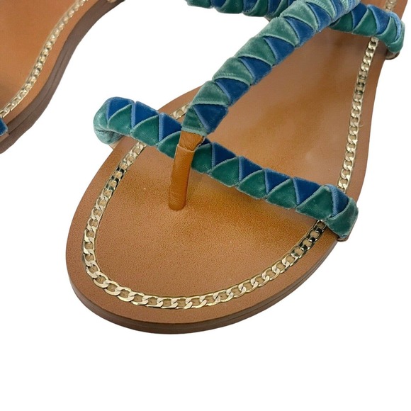 NEW Vince Camuto Raminta Sandals Flat Thong Braided Straps Velvet - Picture 4 of 8